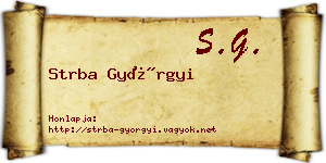Strba Györgyi névjegykártya